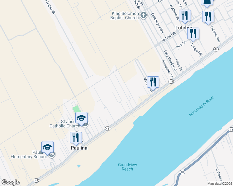 map of restaurants, bars, coffee shops, grocery stores, and more near 2211 Paul Gaudet Street in Paulina