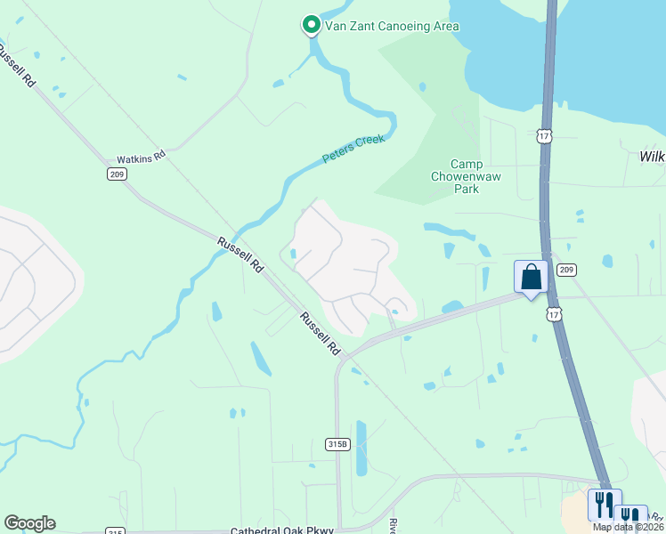 map of restaurants, bars, coffee shops, grocery stores, and more near 3034 Free Bird Loop in Green Cove Springs