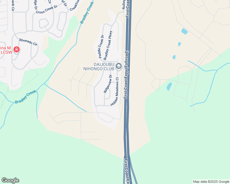 map of restaurants, bars, coffee shops, grocery stores, and more near 3246 Hidden Meadows Court in Green Cove Springs