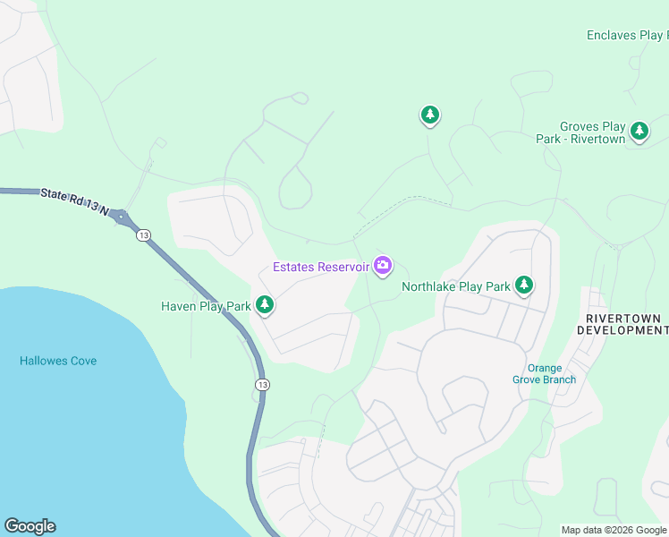 map of restaurants, bars, coffee shops, grocery stores, and more near Unnamed Road in Saint Johns