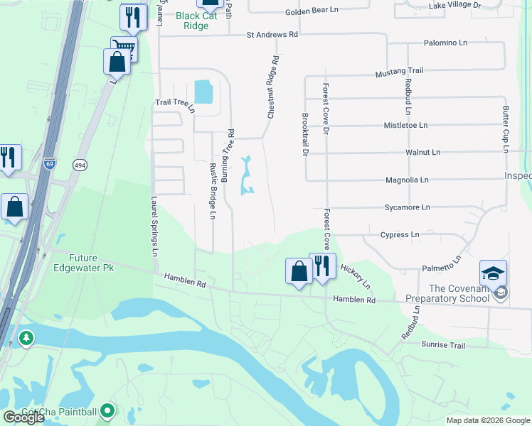 map of restaurants, bars, coffee shops, grocery stores, and more near 1131 Chestnut Ridge Road in Humble