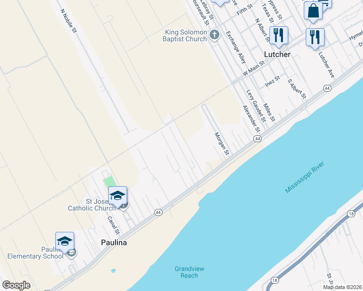 map of restaurants, bars, coffee shops, grocery stores, and more near 2211 Paul Gaudet Street in Paulina