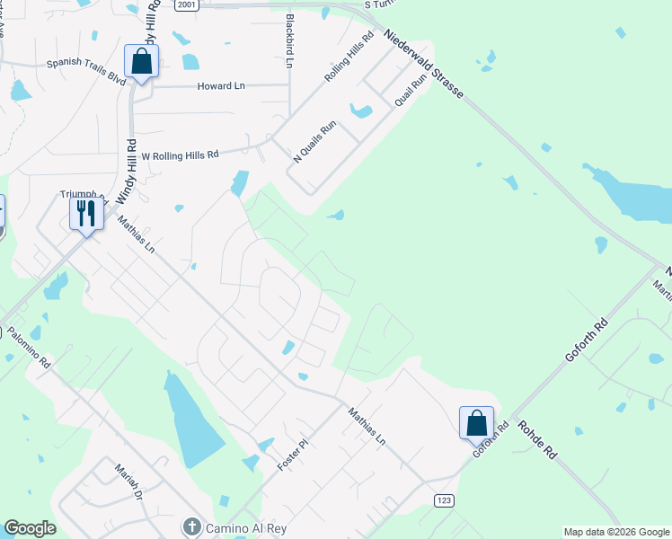 map of restaurants, bars, coffee shops, grocery stores, and more near 324 Quail Run in Buda