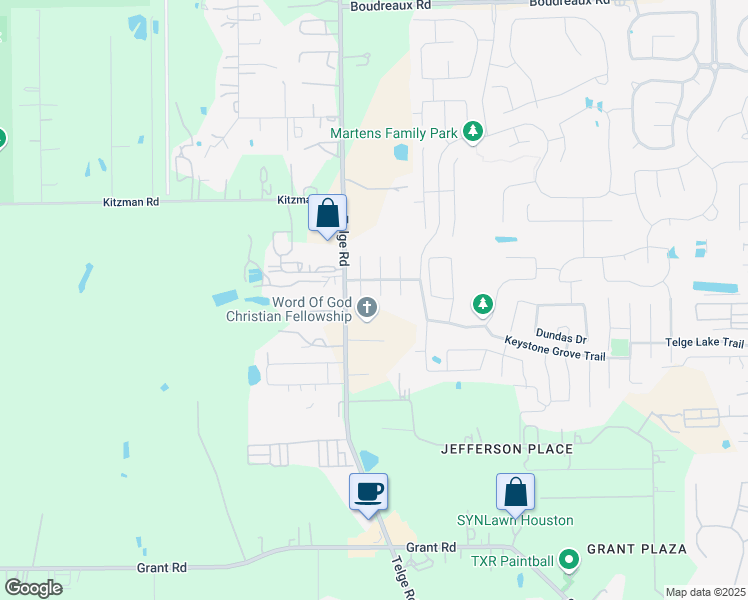 map of restaurants, bars, coffee shops, grocery stores, and more near 18011 Iris Edge Way in Cypress
