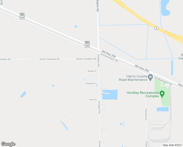 map of restaurants, bars, coffee shops, grocery stores, and more near 29011 Pueblo Drive in Waller