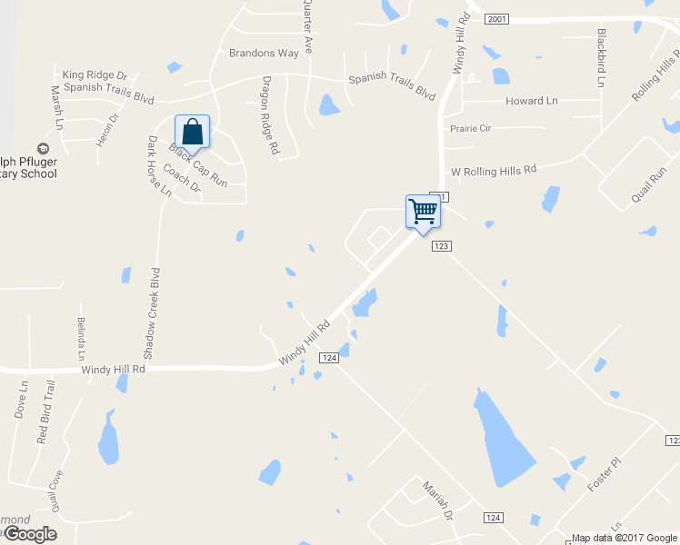 map of restaurants, bars, coffee shops, grocery stores, and more near 2401 Windy Hill Road in Kyle