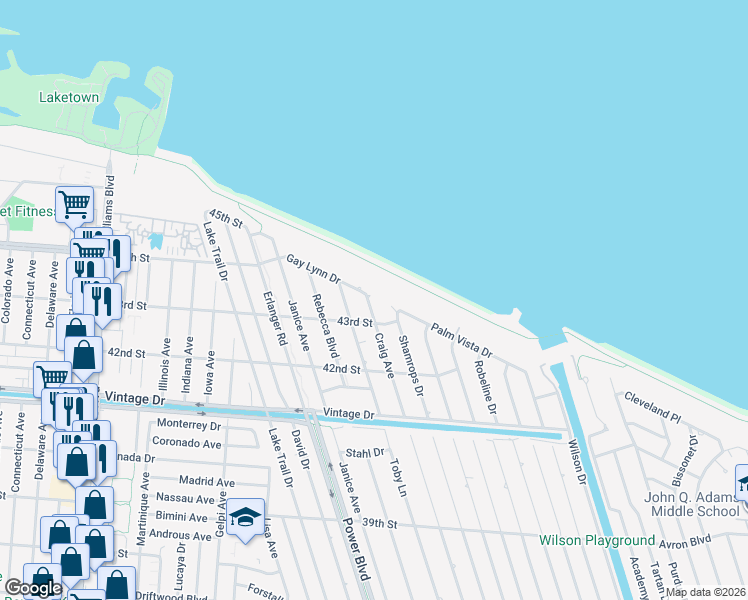 map of restaurants, bars, coffee shops, grocery stores, and more near 5513 Craig Avenue in Kenner