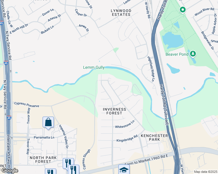 map of restaurants, bars, coffee shops, grocery stores, and more near 914 Forsythe Lane in Houston