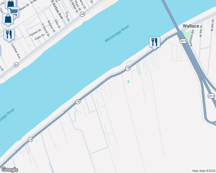 map of restaurants, bars, coffee shops, grocery stores, and more near 6087 Louisiana 18 in Vacherie