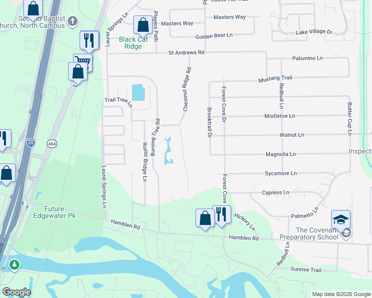 map of restaurants, bars, coffee shops, grocery stores, and more near 1219 Chestnut Ridge Road in Houston