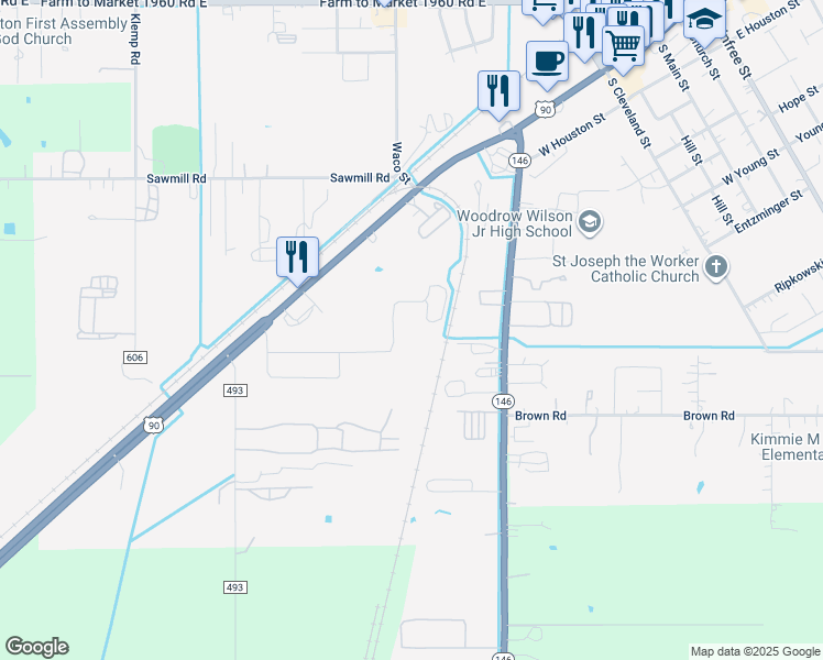 map of restaurants, bars, coffee shops, grocery stores, and more near 55 Private Road 4602 in Dayton