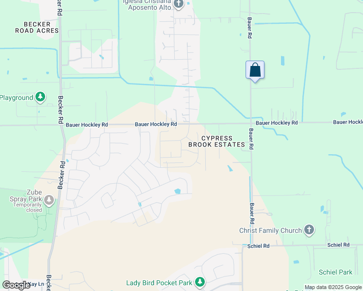 map of restaurants, bars, coffee shops, grocery stores, and more near 23298 Bauer Hockley Road in Hockley