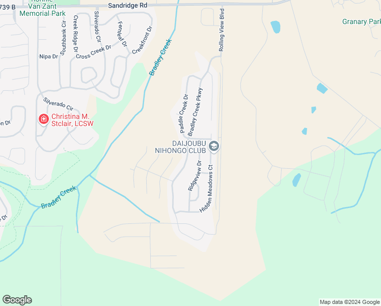 map of restaurants, bars, coffee shops, grocery stores, and more near 3343 Bradley Creek Parkway in Green Cove Springs