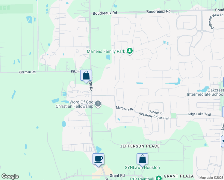 map of restaurants, bars, coffee shops, grocery stores, and more near 18119 Tall Chestnut Street in Cypress