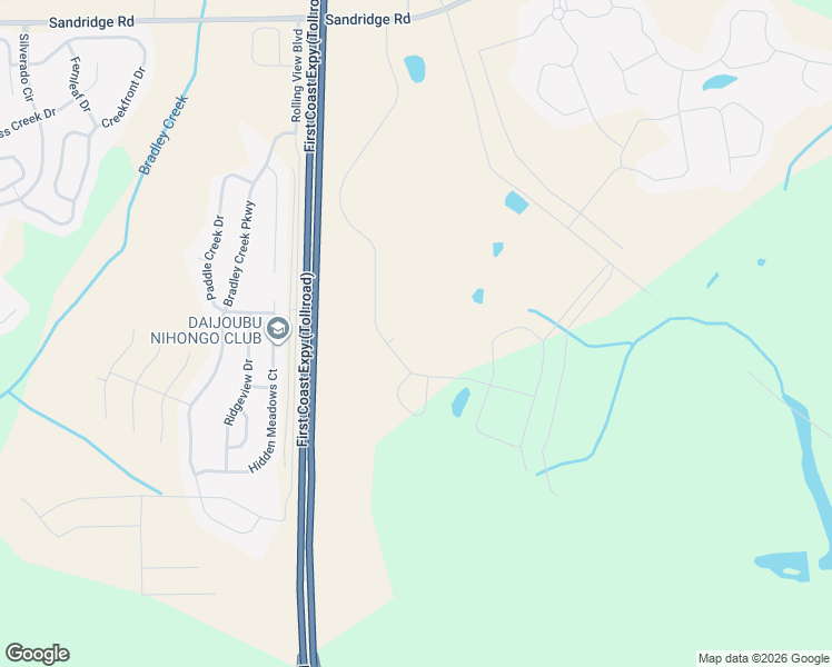 map of restaurants, bars, coffee shops, grocery stores, and more near 2850 Wisteria Farm Road in Green Cove Springs