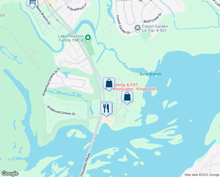 map of restaurants, bars, coffee shops, grocery stores, and more near 2 Magnolia Cove Drive in Houston