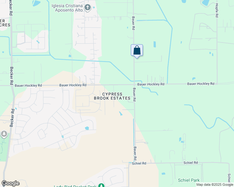 map of restaurants, bars, coffee shops, grocery stores, and more near 17910 Brook Way in Harris County