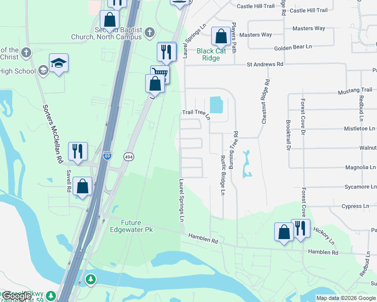 map of restaurants, bars, coffee shops, grocery stores, and more near 412 Mystic Glen Loop in Houston