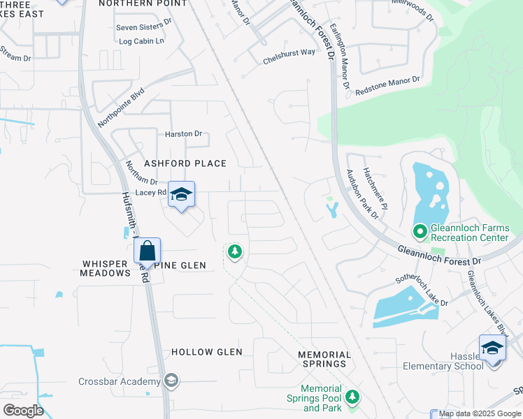 map of restaurants, bars, coffee shops, grocery stores, and more near 10026 Elkwood Glen Lane in Tomball
