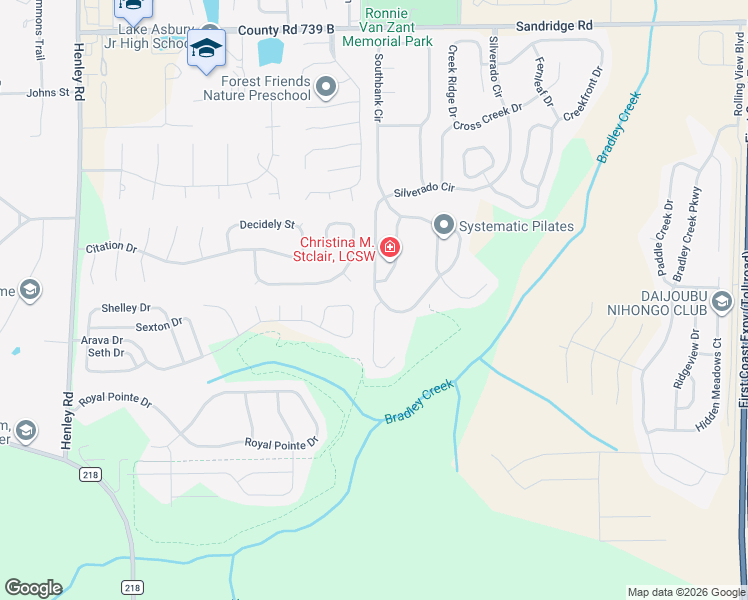 map of restaurants, bars, coffee shops, grocery stores, and more near 2100 Gentlewinds Drive in Green Cove Springs