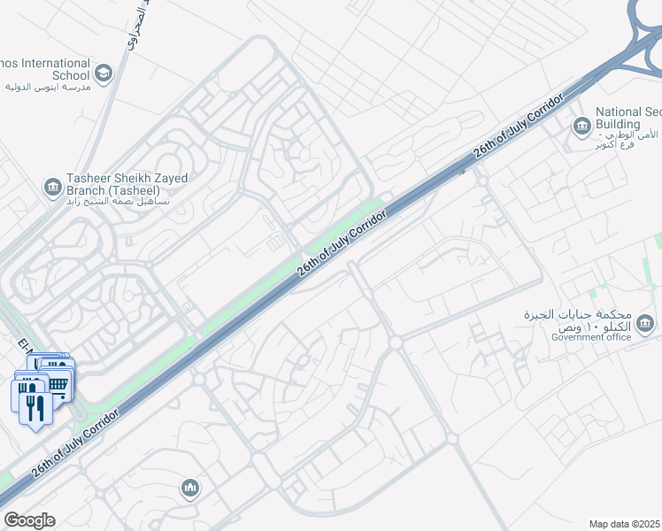 map of restaurants, bars, coffee shops, grocery stores, and more near in First 6th of October