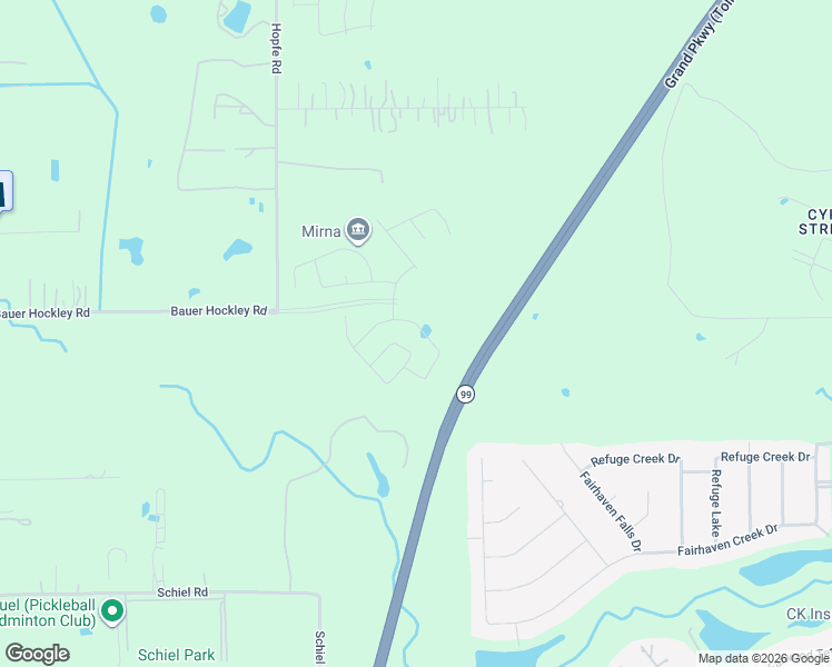 map of restaurants, bars, coffee shops, grocery stores, and more near Grand Parkway in Tomball