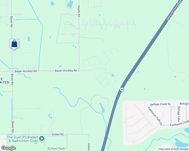 map of restaurants, bars, coffee shops, grocery stores, and more near 18000 Hopfe Road in Hockley