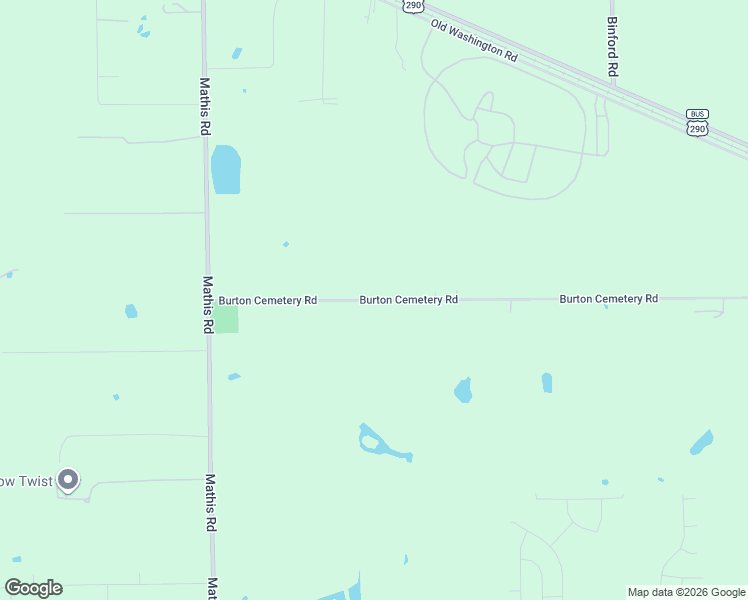map of restaurants, bars, coffee shops, grocery stores, and more near Burton Cemetery Road in Waller