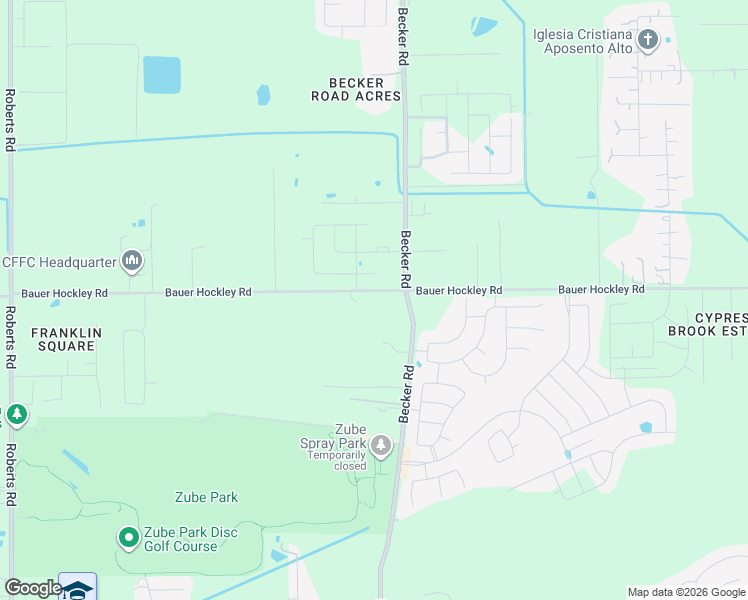 map of restaurants, bars, coffee shops, grocery stores, and more near 24135 Bauer Hockley Road in Hockley