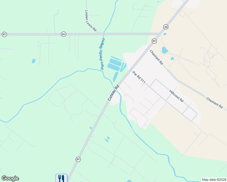 map of restaurants, bars, coffee shops, grocery stores, and more near 6018 Coteau Road in Youngsville