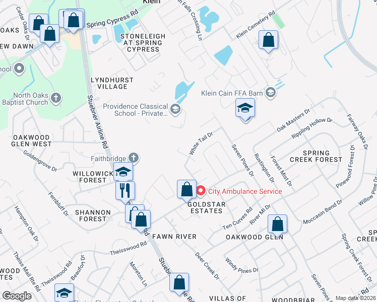 map of restaurants, bars, coffee shops, grocery stores, and more near 17811 Hawk Haven Lane in Spring