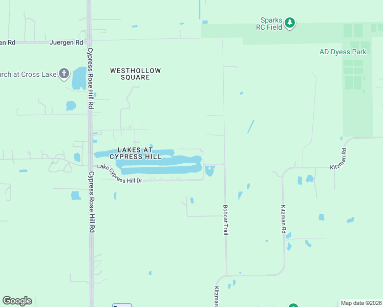 map of restaurants, bars, coffee shops, grocery stores, and more near 17521 Rose Down Circle in Cypress
