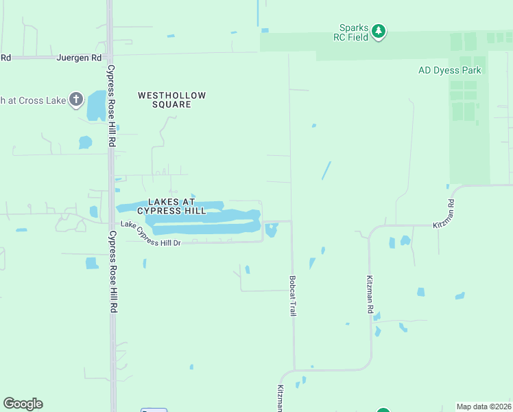 map of restaurants, bars, coffee shops, grocery stores, and more near 17511 Rose Down Circle in Cypress