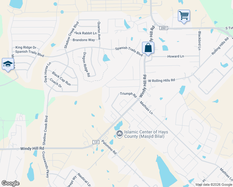 map of restaurants, bars, coffee shops, grocery stores, and more near 251 Pearl Way in Buda