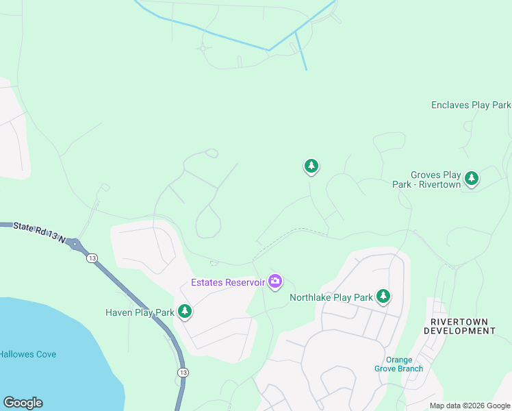 map of restaurants, bars, coffee shops, grocery stores, and more near Unnamed Road in Saint Johns