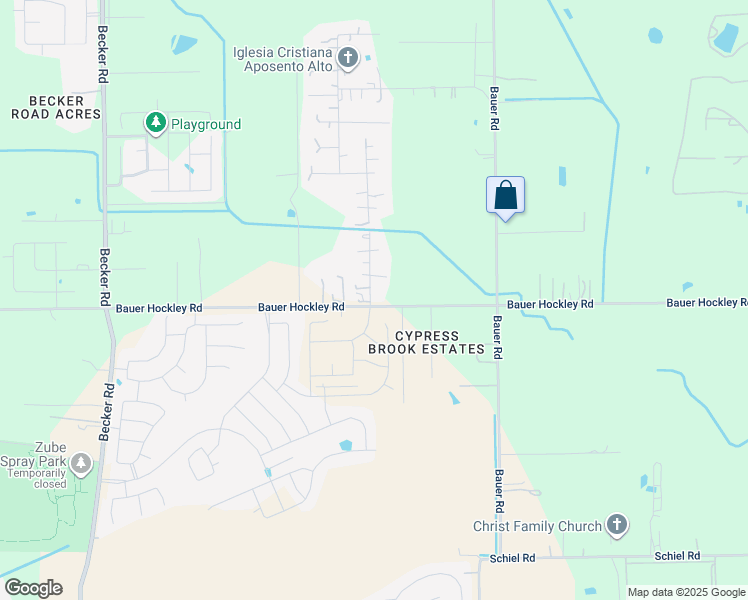 map of restaurants, bars, coffee shops, grocery stores, and more near 23298 Bauer Hockley Road in Harris County