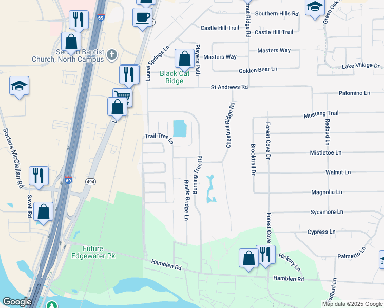 map of restaurants, bars, coffee shops, grocery stores, and more near 731 Hogans Alley in Humble