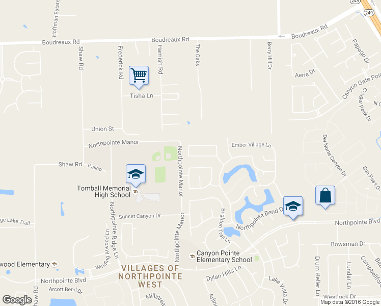 map of restaurants, bars, coffee shops, grocery stores, and more near 12826 Portales Pointe Lane in Tomball