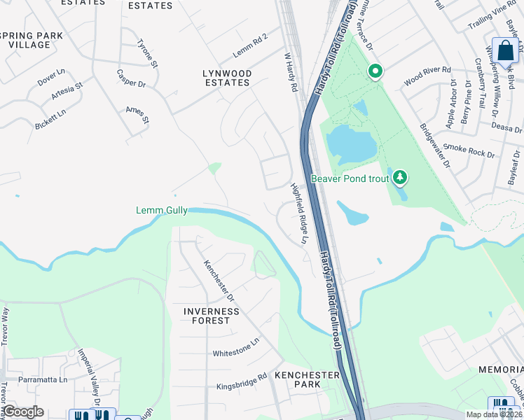 map of restaurants, bars, coffee shops, grocery stores, and more near 22527 Sweetglen Court in Spring