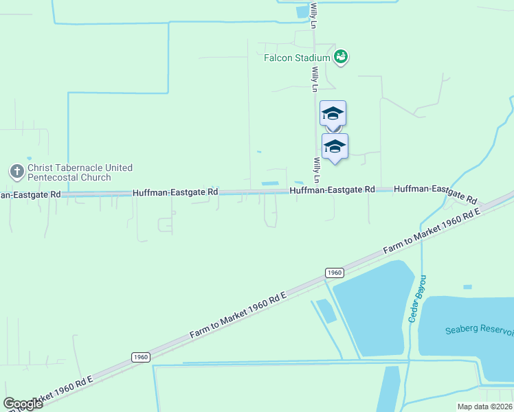 map of restaurants, bars, coffee shops, grocery stores, and more near 3214 Huffman-Eastgate Road in Huffman