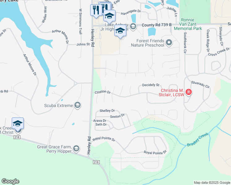 map of restaurants, bars, coffee shops, grocery stores, and more near 3547 Citation Drive in Green Cove Springs