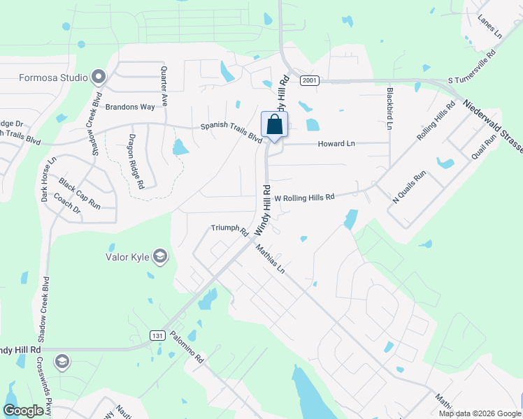 map of restaurants, bars, coffee shops, grocery stores, and more near 940 County Road 131 in Kyle