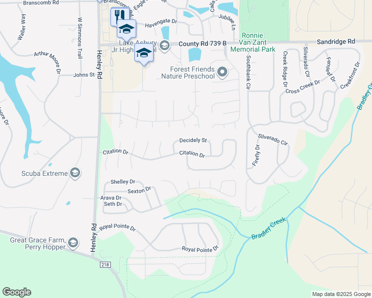 map of restaurants, bars, coffee shops, grocery stores, and more near 3490 Citation Drive in Green Cove Springs