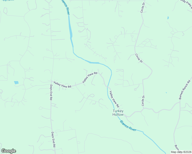 map of restaurants, bars, coffee shops, grocery stores, and more near 1104 Valley View Road in Wimberley