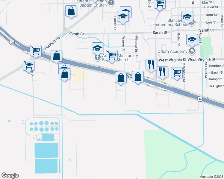 map of restaurants, bars, coffee shops, grocery stores, and more near 4820 Stone Oak Dr in Beaumont