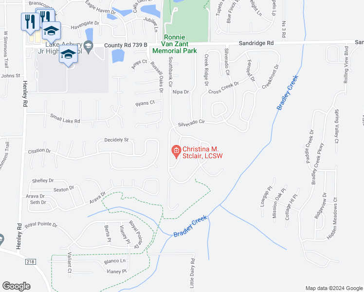 map of restaurants, bars, coffee shops, grocery stores, and more near 1913 Firefly Drive in Green Cove Springs