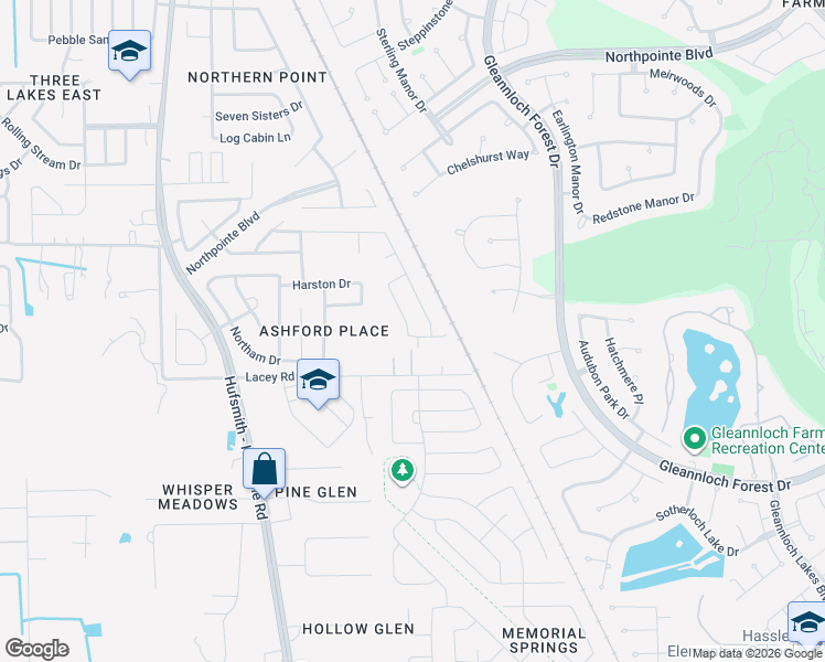 map of restaurants, bars, coffee shops, grocery stores, and more near 19022 Woodland Leaf Lane in Tomball