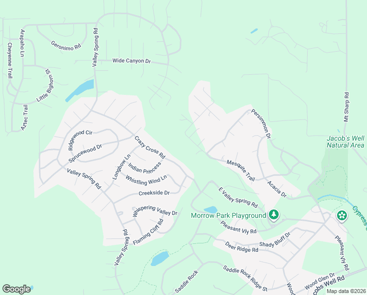 map of restaurants, bars, coffee shops, grocery stores, and more near 107 Mesquite Trail in Wimberley