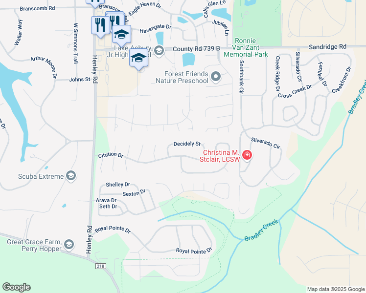 map of restaurants, bars, coffee shops, grocery stores, and more near 2913 Decidely Street in Green Cove Springs