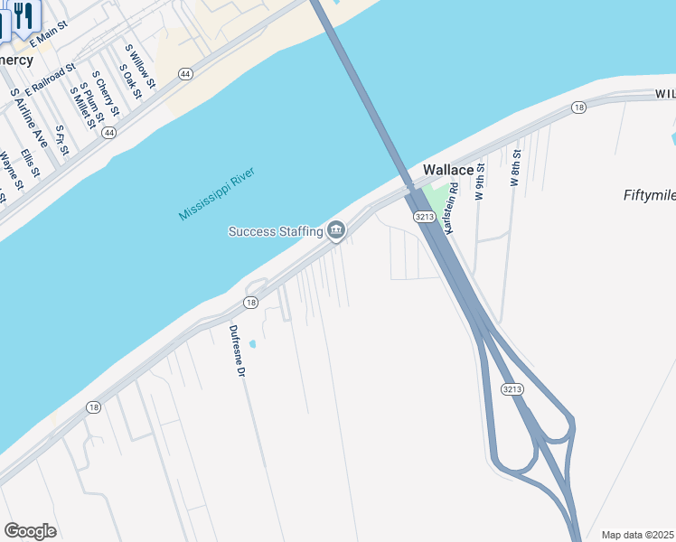 map of restaurants, bars, coffee shops, grocery stores, and more near 133 West 12th Street in Vacherie
